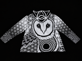Forest Tapestry White /Black Owl Hoodie- Pre-Order