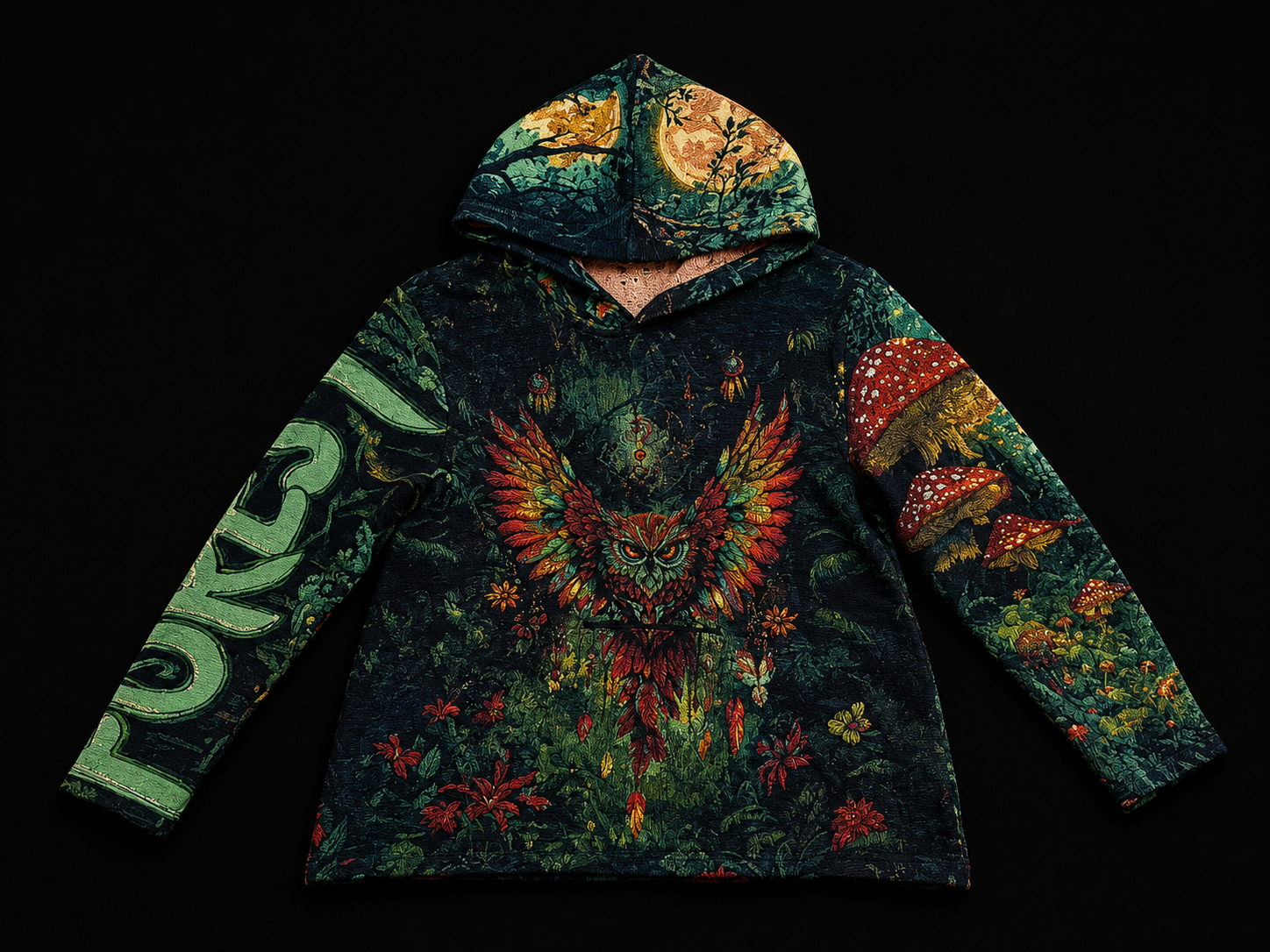 Forest Tapestry Owl Hoodie- Pre-Order