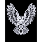 Barn Owl Embroidered Black Light Patch - Kimono Dave