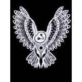 Barn Owl Embroidered Black Light Patch - Kimono Dave
