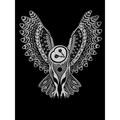 Barn Owl Embroidered Black Light Patch - Kimono Dave