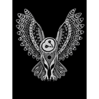 Barn Owl Embroidered Black Light Patch - Kimono Dave