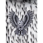 Barn Owl Embroidered Black Light Patch - Kimono Dave