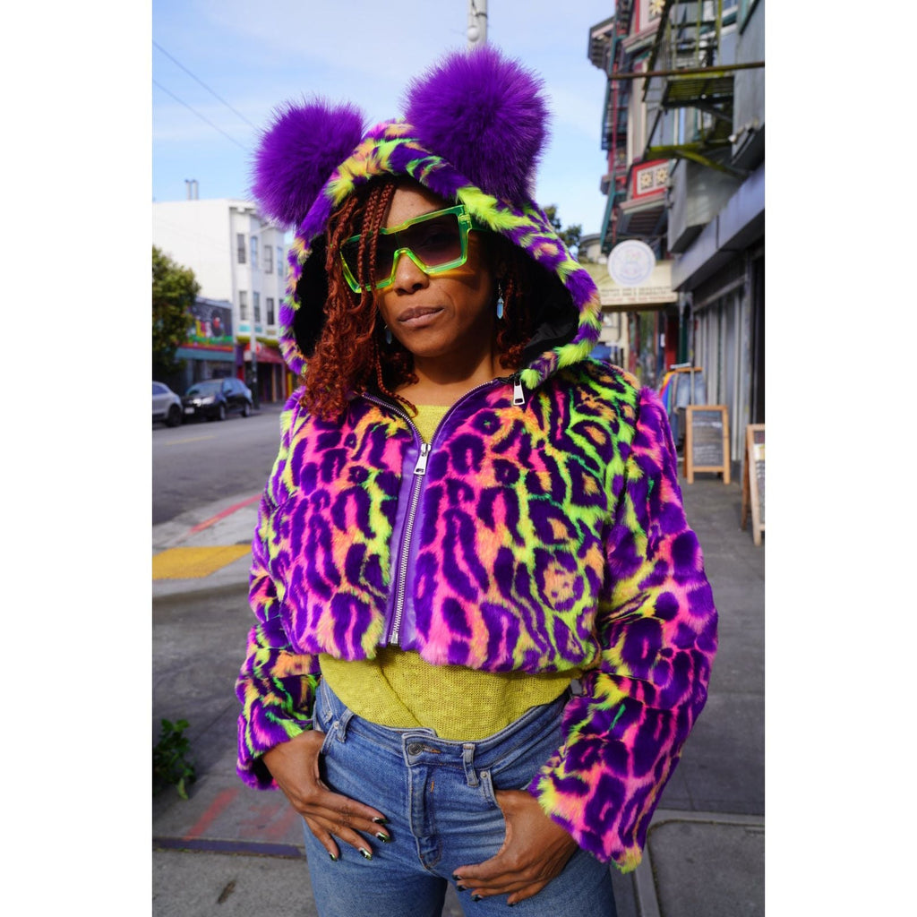 Crop Neon Jaguar Transformer - Kimono Dave