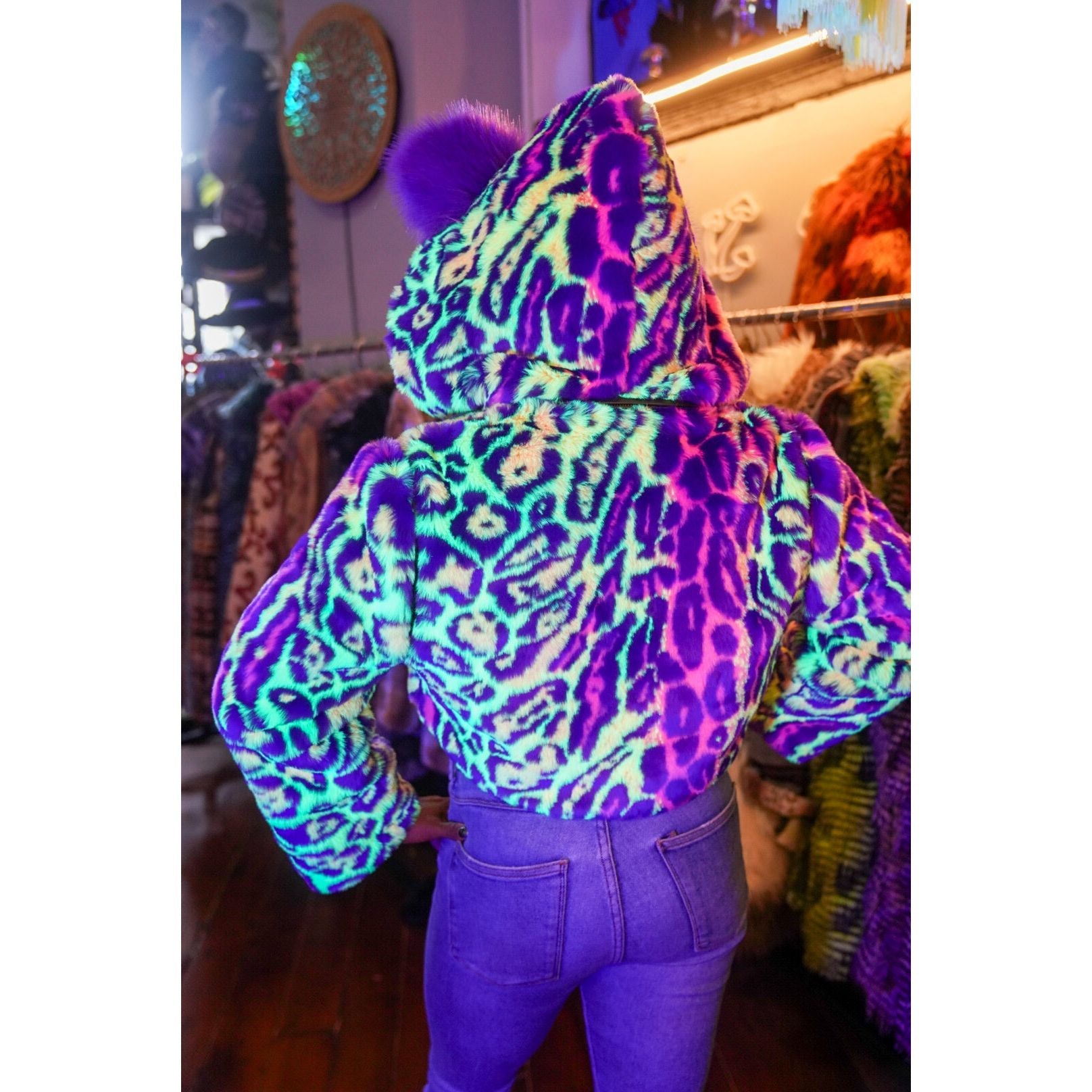 Crop Neon Jaguar Transformer Coat – Kimono Dave