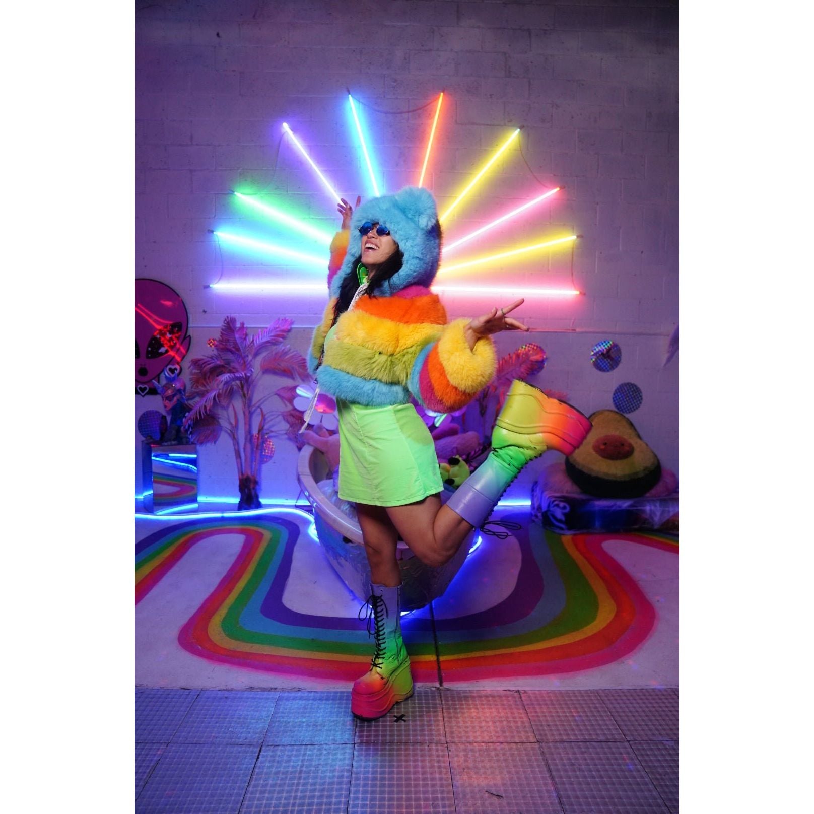 Crop Rainbow Transformer - Kimono Dave