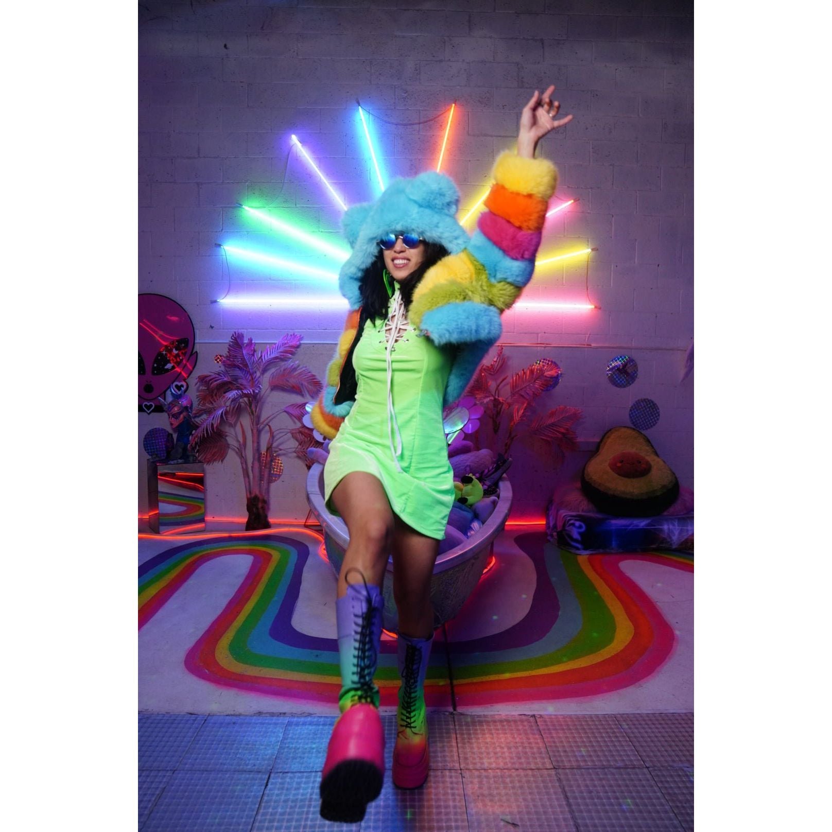 Crop Rainbow Transformer - Kimono Dave