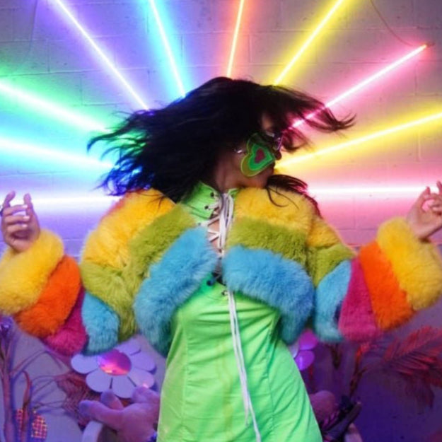 Crop Rainbow Transformer - Kimono Dave