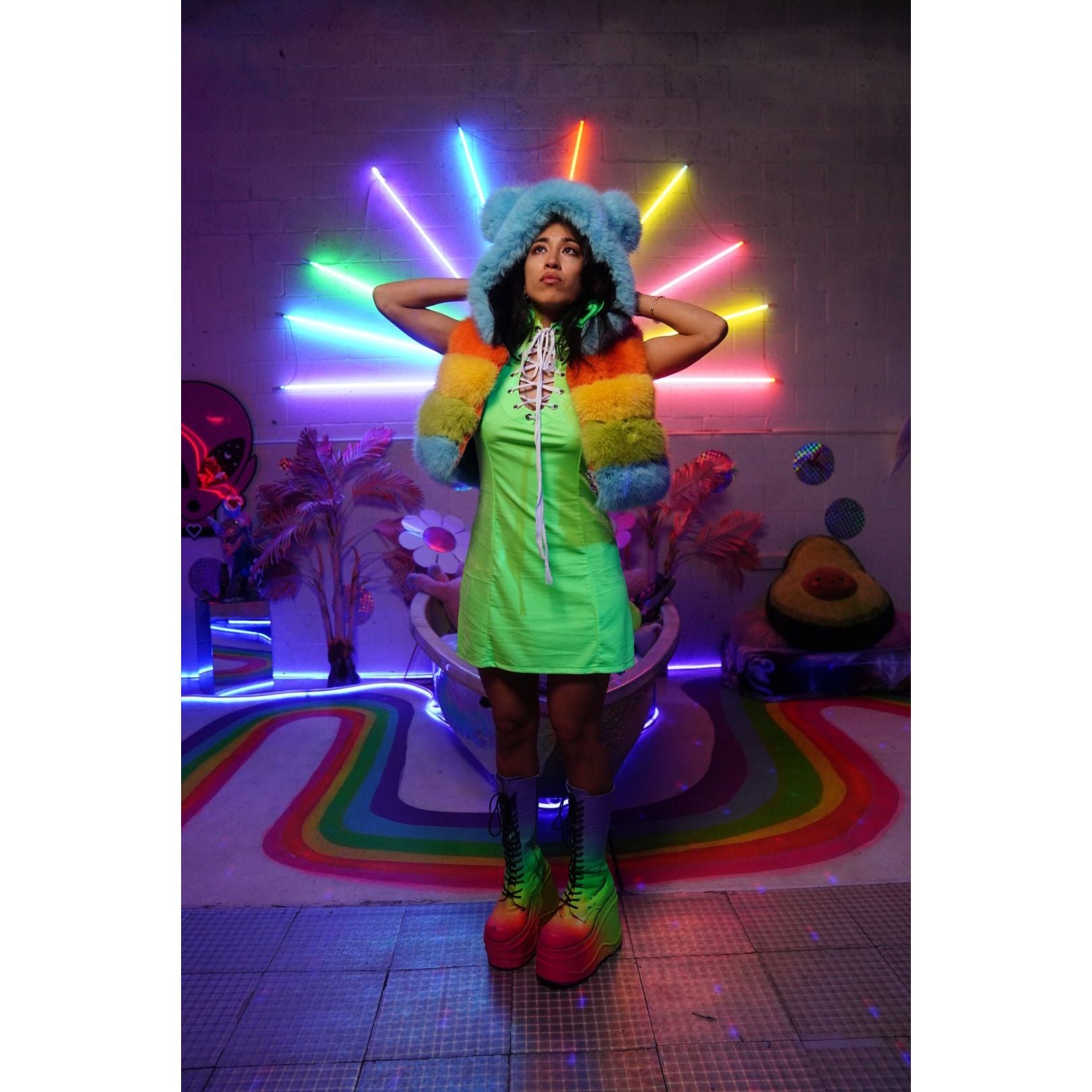 Crop Rainbow Transformer - Kimono Dave