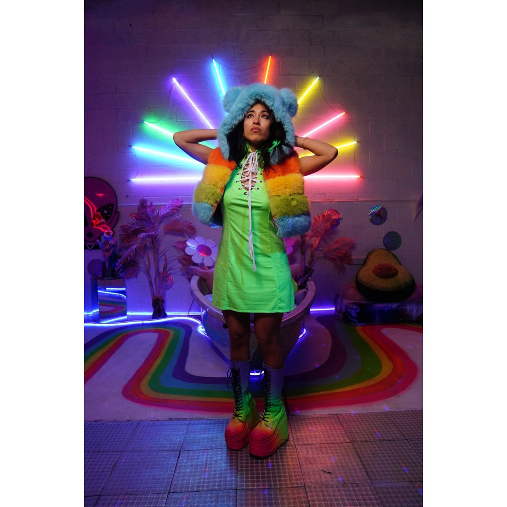 Crop Rainbow Transformer - Kimono Dave