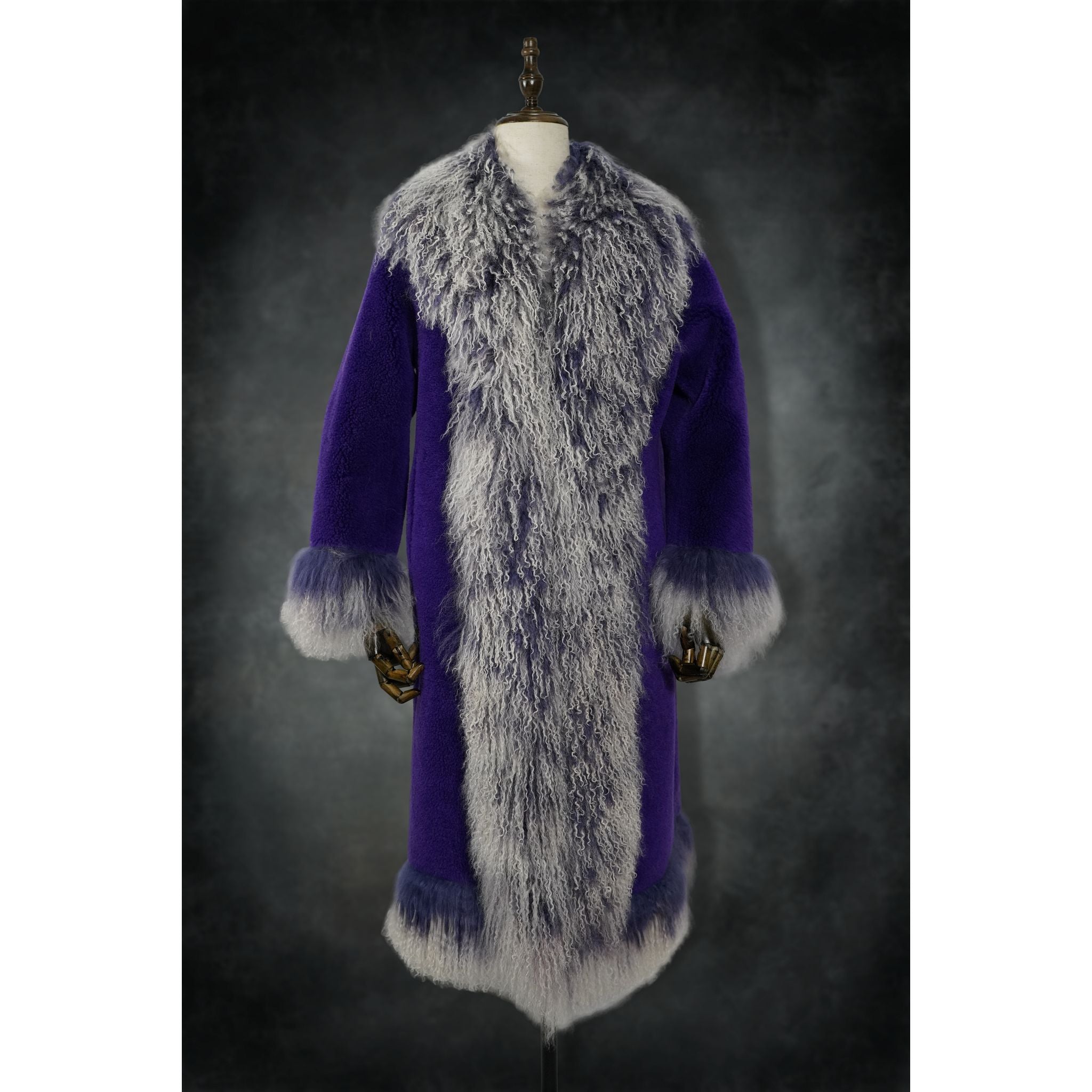 Deep Purple Mongolian Coat - Kimono Dave