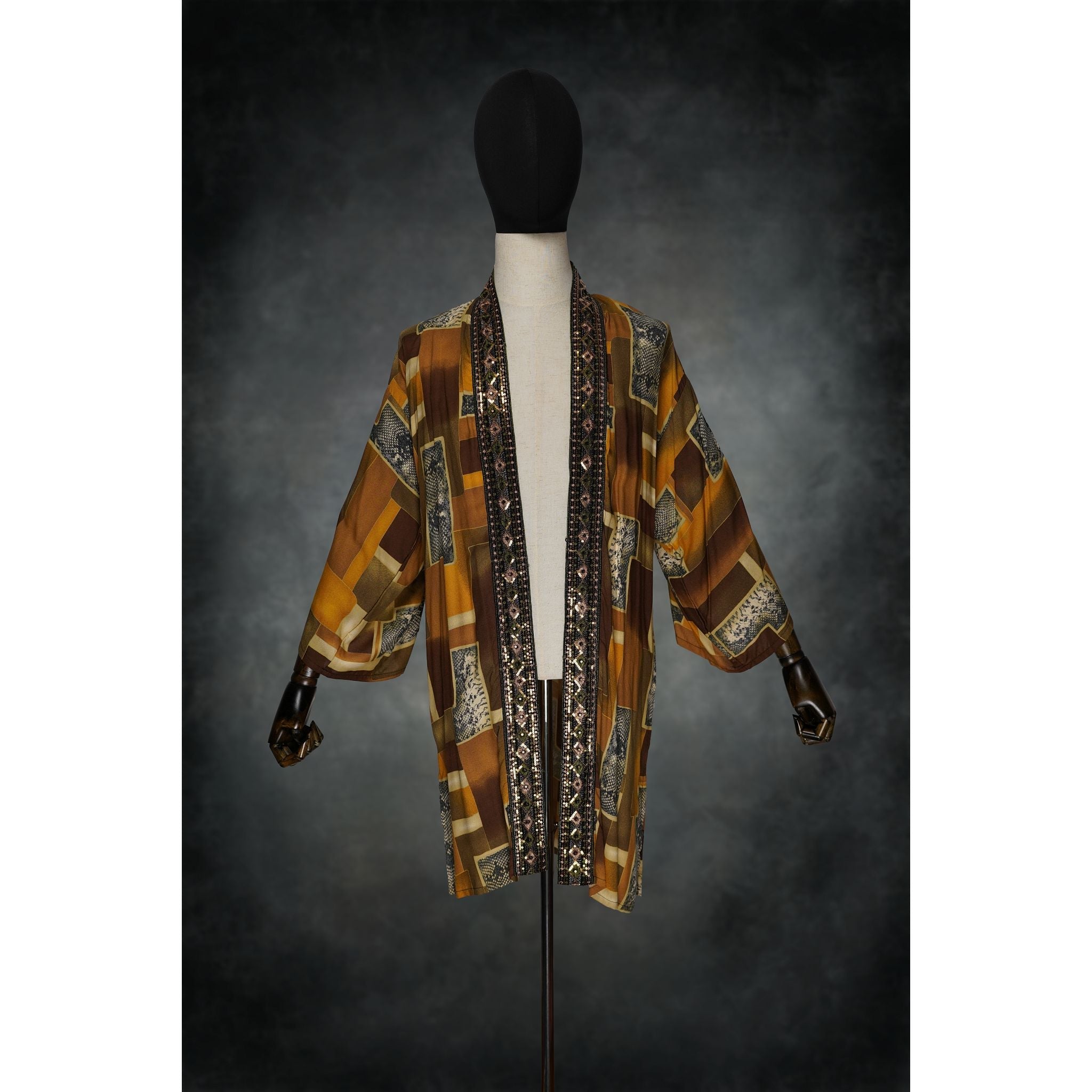 Desert Mosaic Stretch Knit Kimono - Kimono Dave