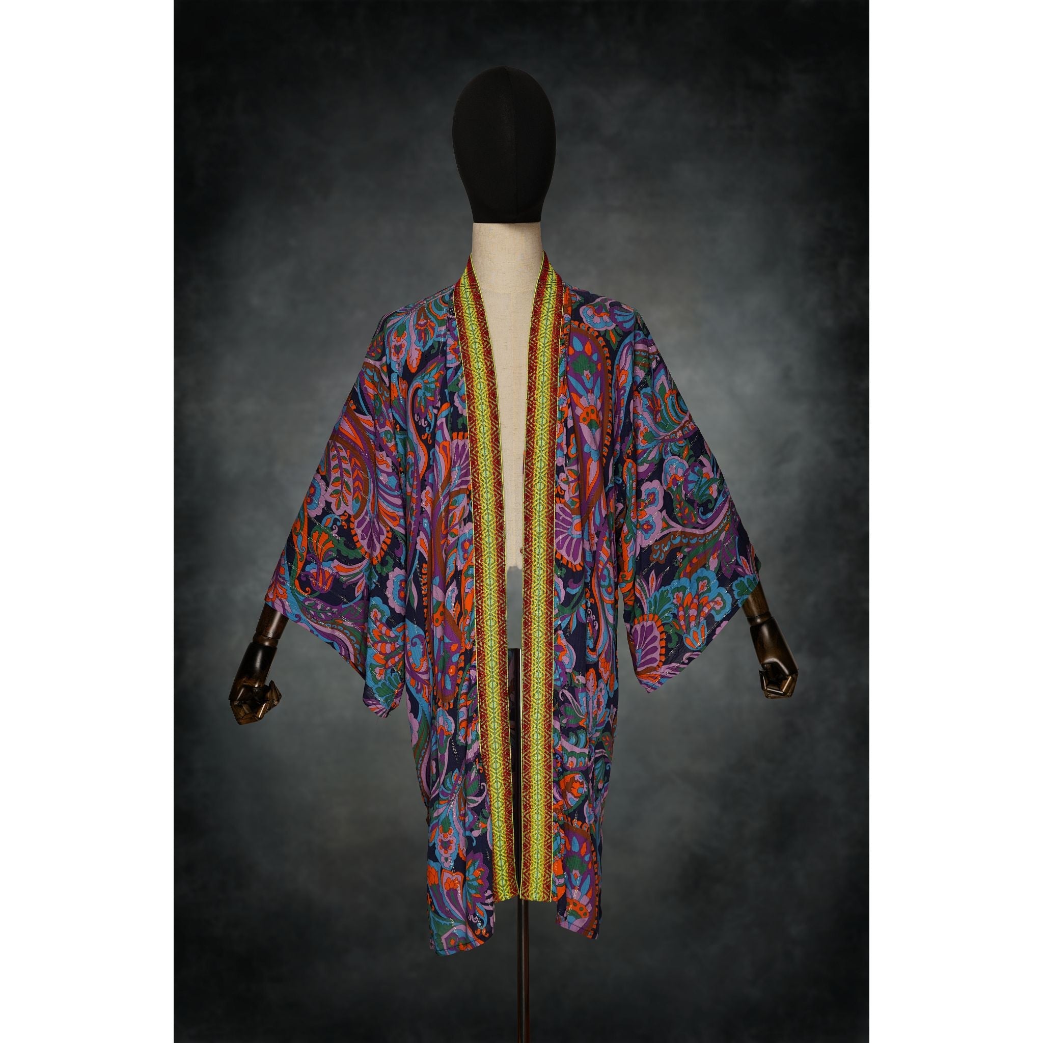 Electric Paisley Woven Kimono - Kimono Dave