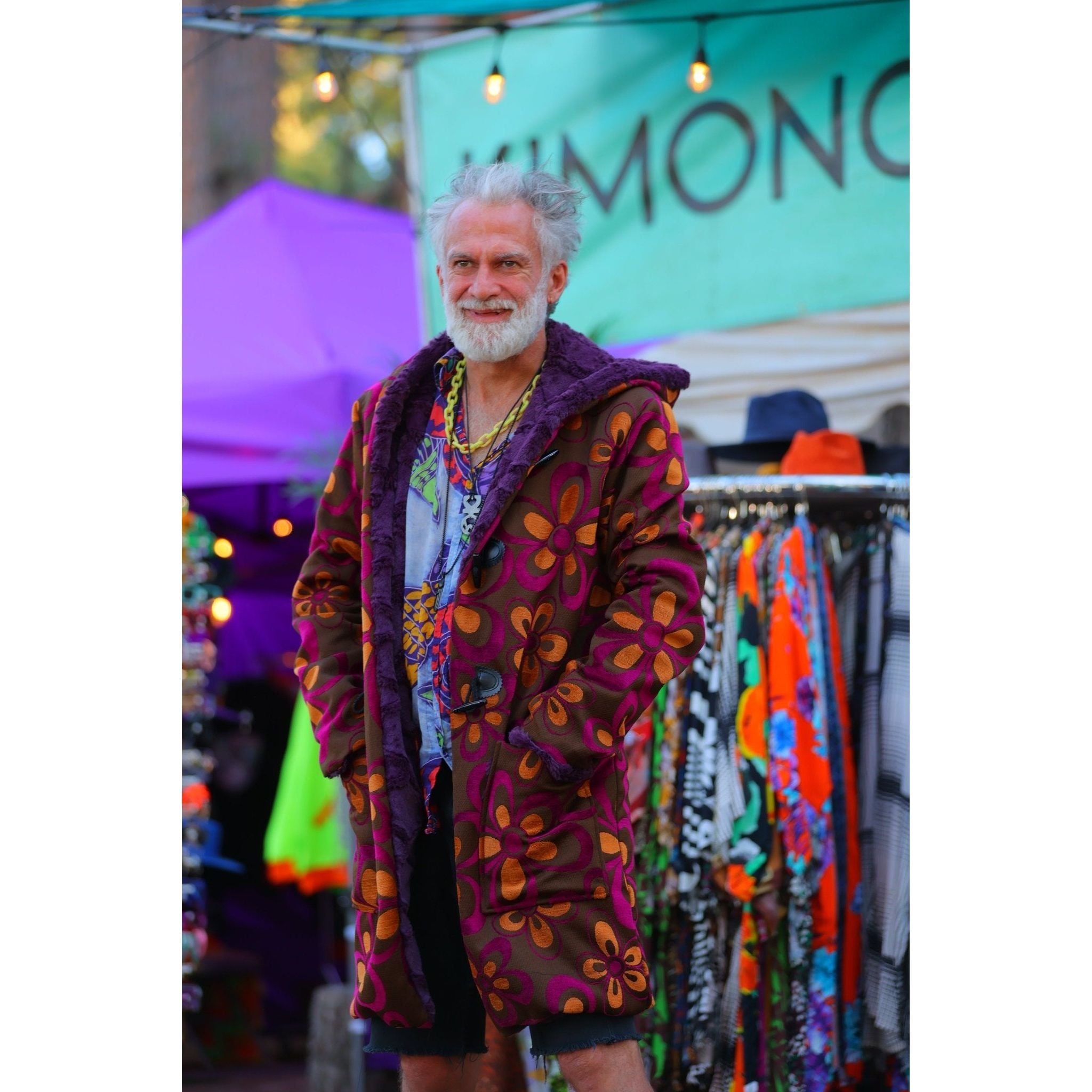 Flower Power Classic Coat - Kimono Dave