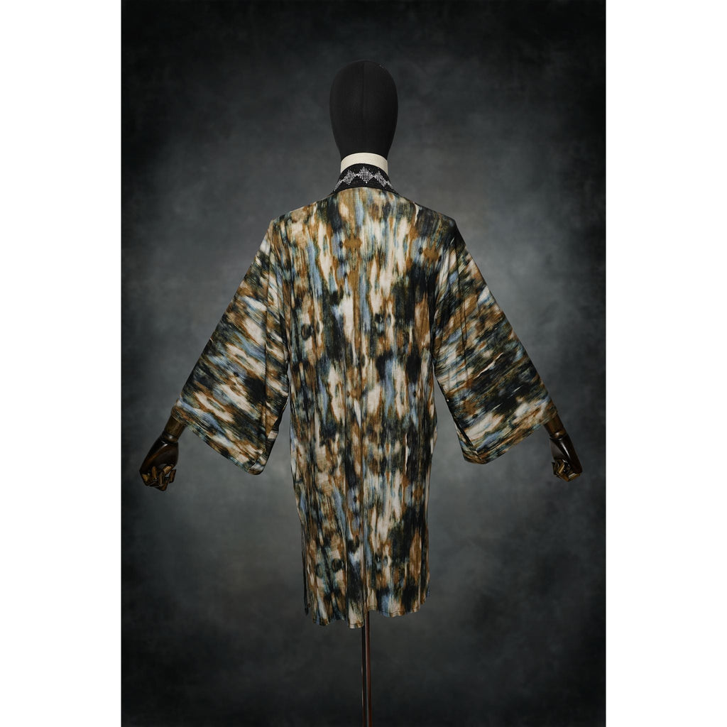 Forest Drift Stretch Knit Kimono - Kimono Dave