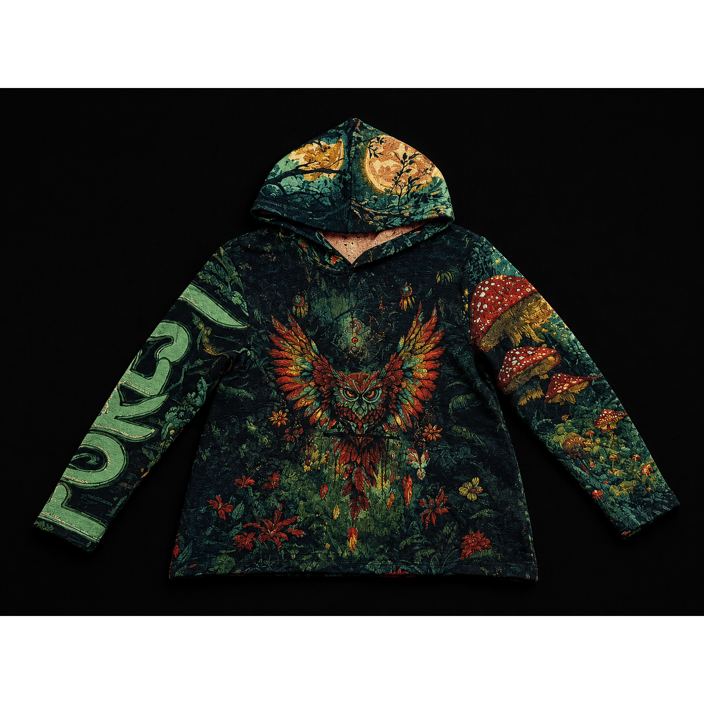 Forest Tapestry Owl Hoodie- Pre-Order - Kimono Dave