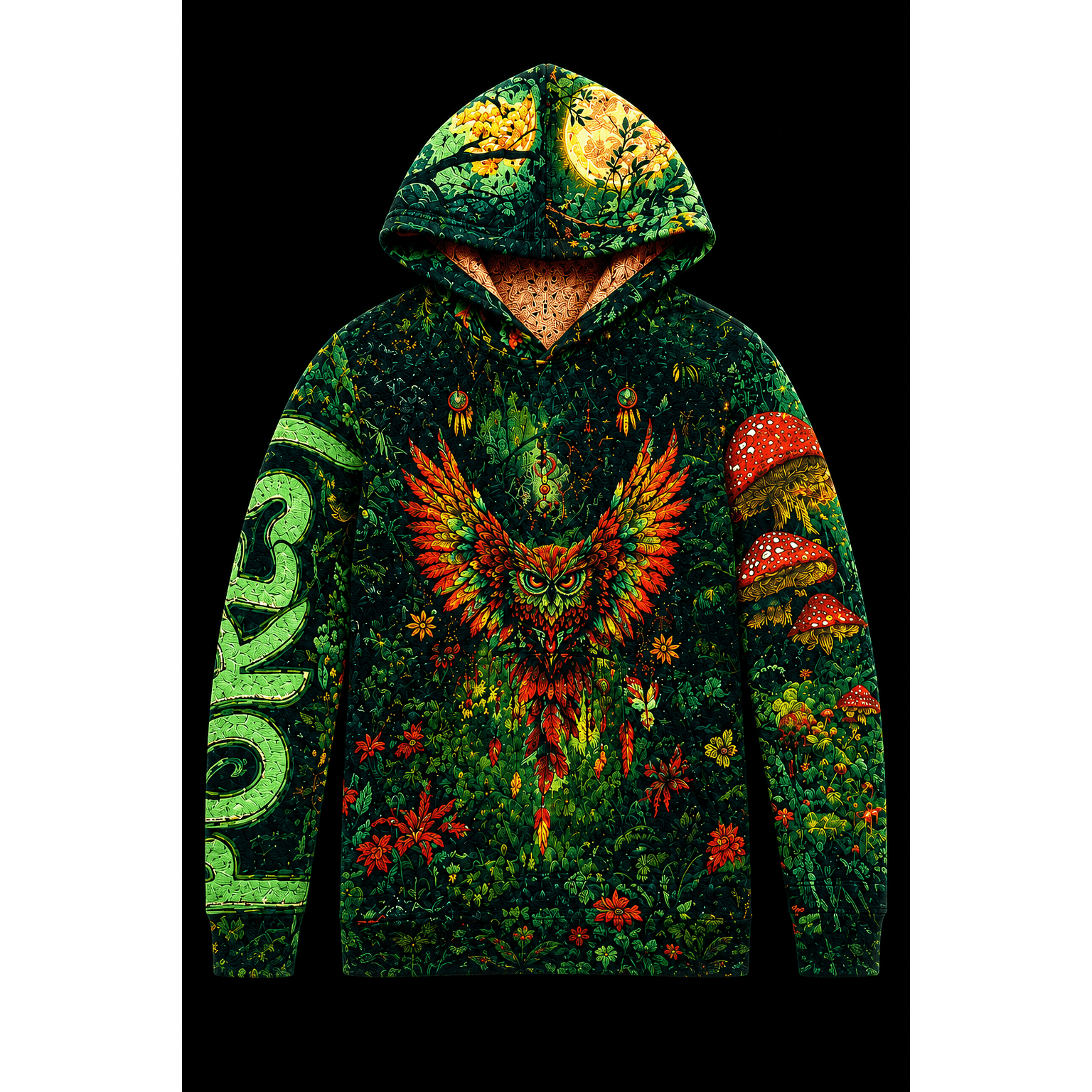 Forest Tapestry Owl Hoodie- Pre-Order - Kimono Dave