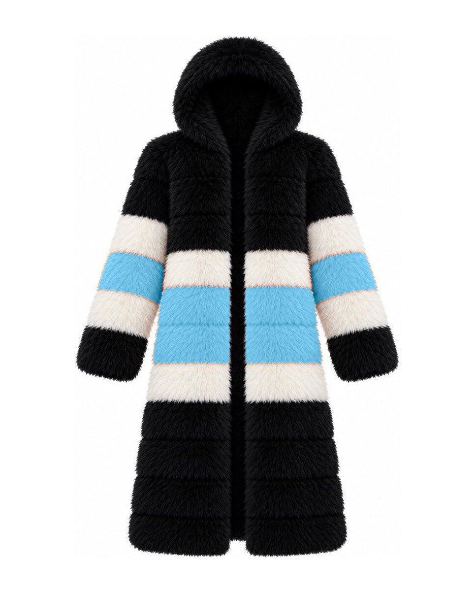 Game Day Coat – Black & Sky Blue - Kimono Dave