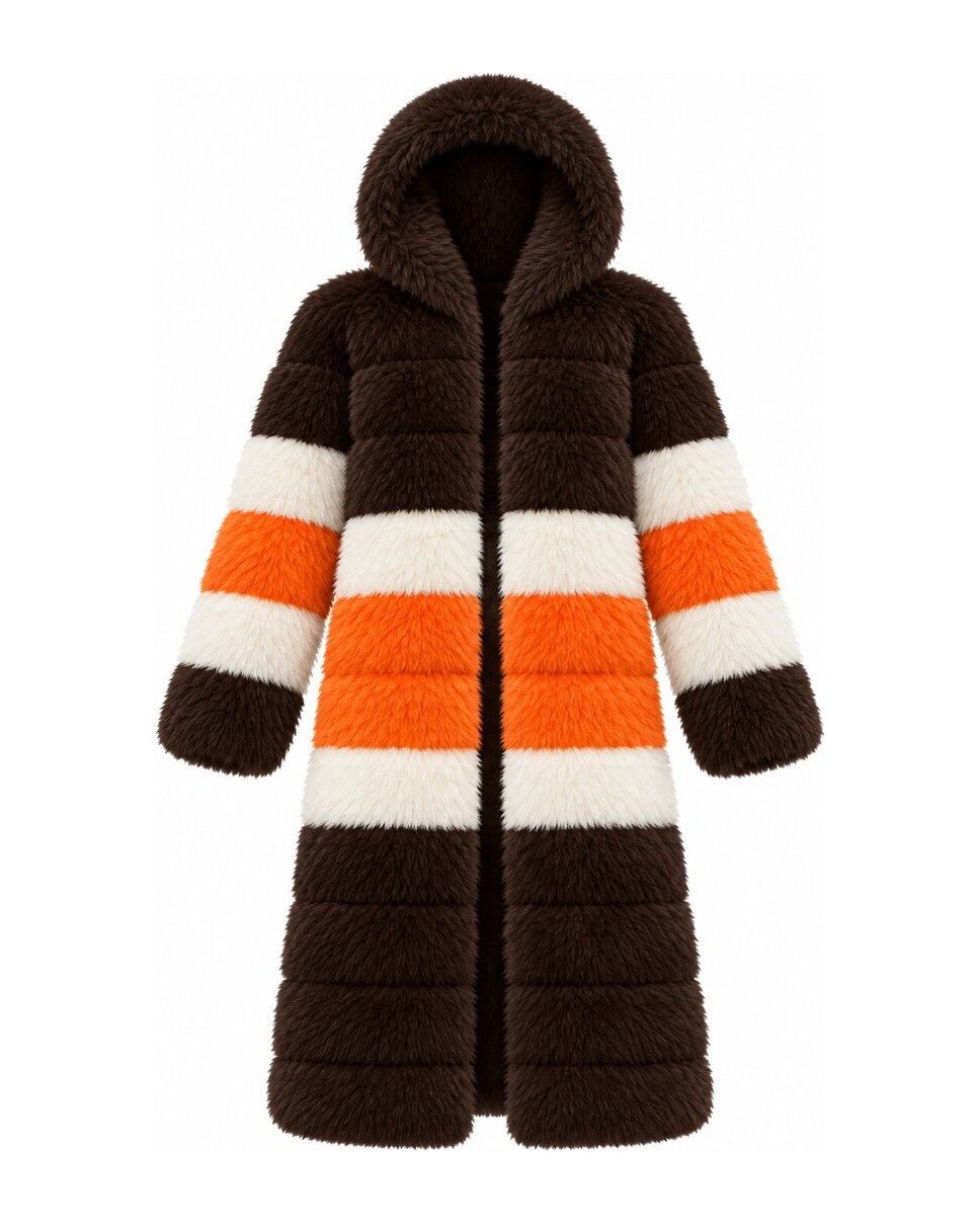 Game Day Coat – Brown & Orange - Kimono Dave