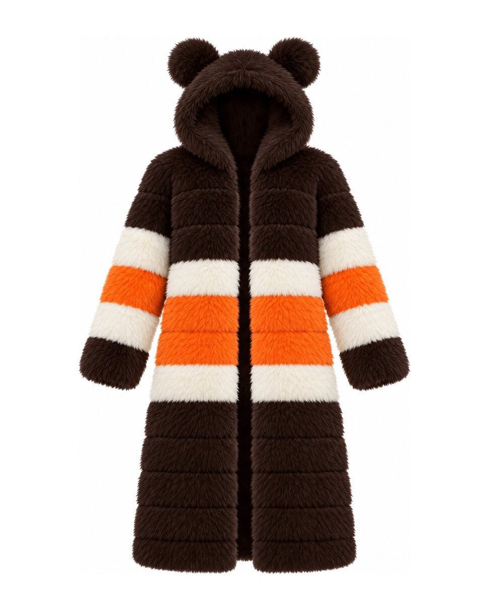 Game Day Coat – Brown & Orange - Kimono Dave