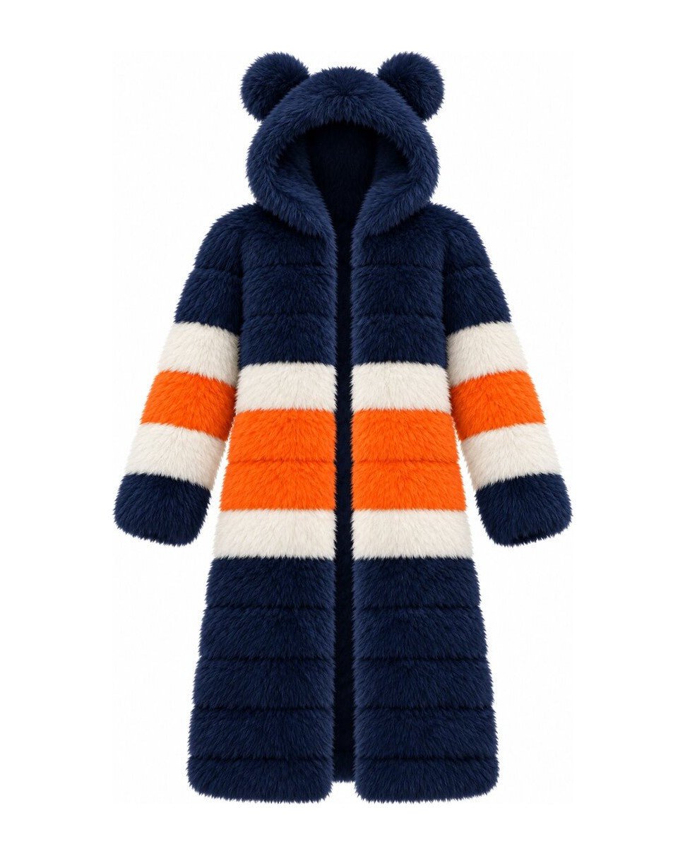 Game Day Coat – Navy & Orange - Kimono Dave