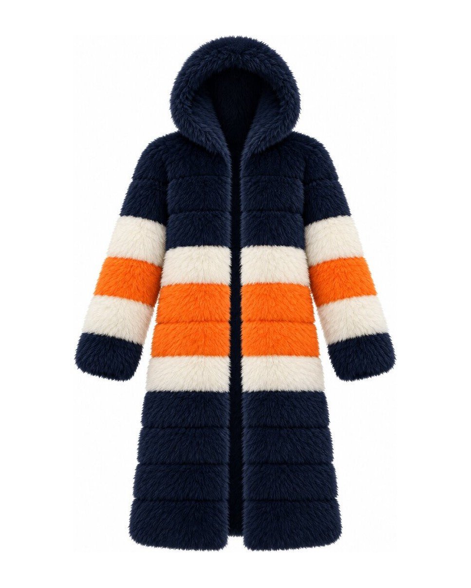 Game Day Coat – Navy & Orange - Kimono Dave