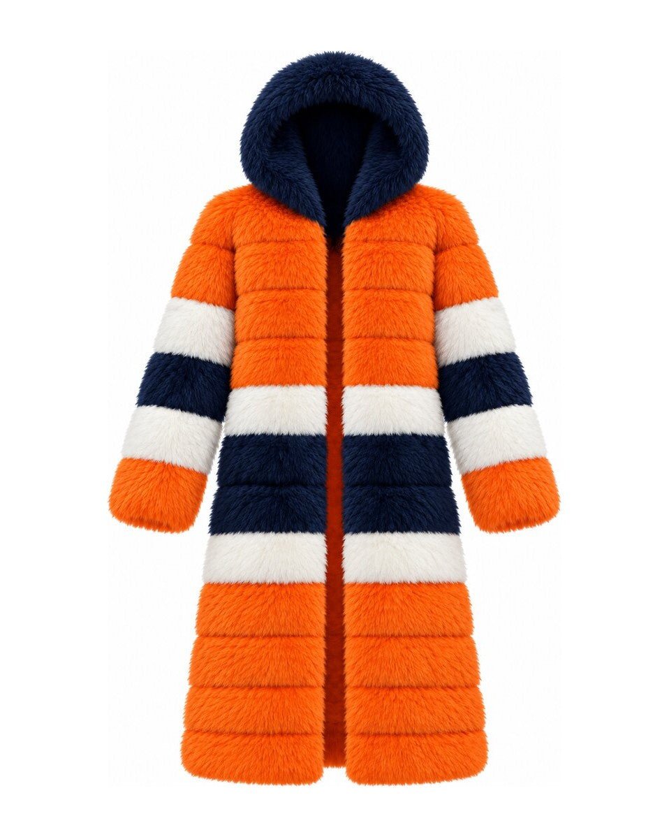 Game Day Coat – Orange & Navy - Kimono Dave