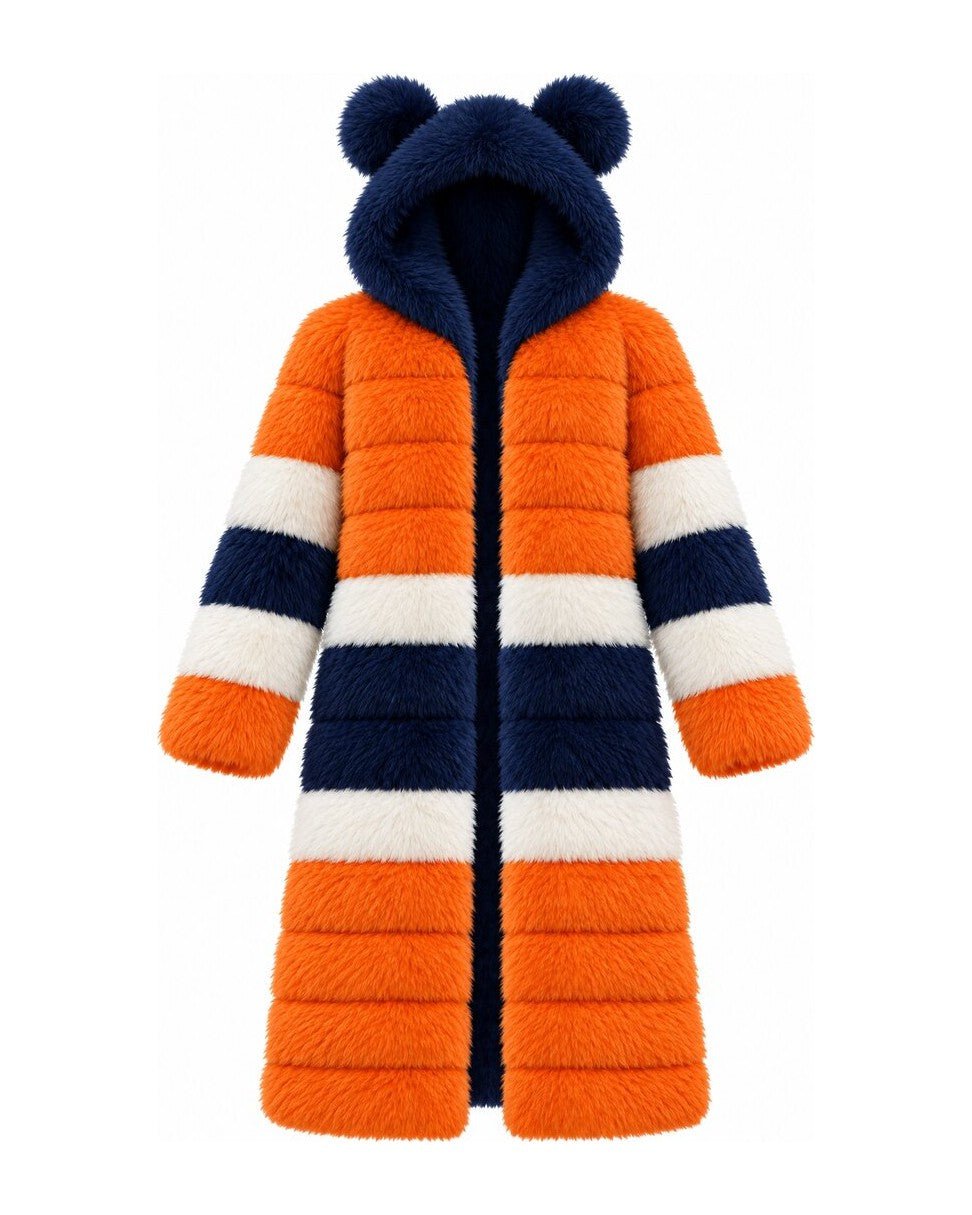 Game Day Coat – Orange & Navy - Kimono Dave