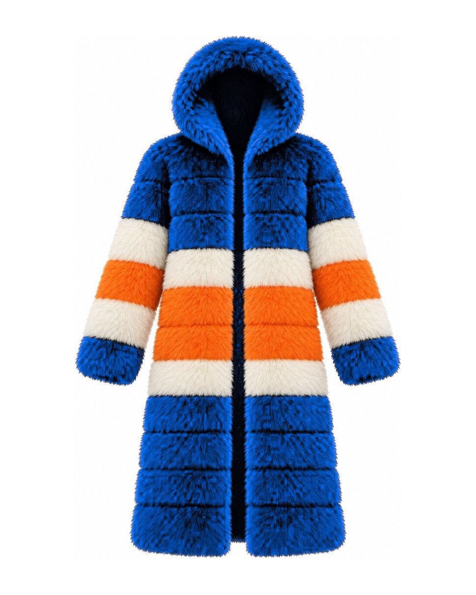 Game Day Coat – Royal & Orange (Bear Ears) - Kimono Dave