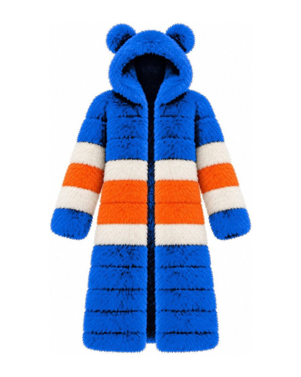 Game Day Coat – Royal & Orange (Bear Ears) - Kimono Dave