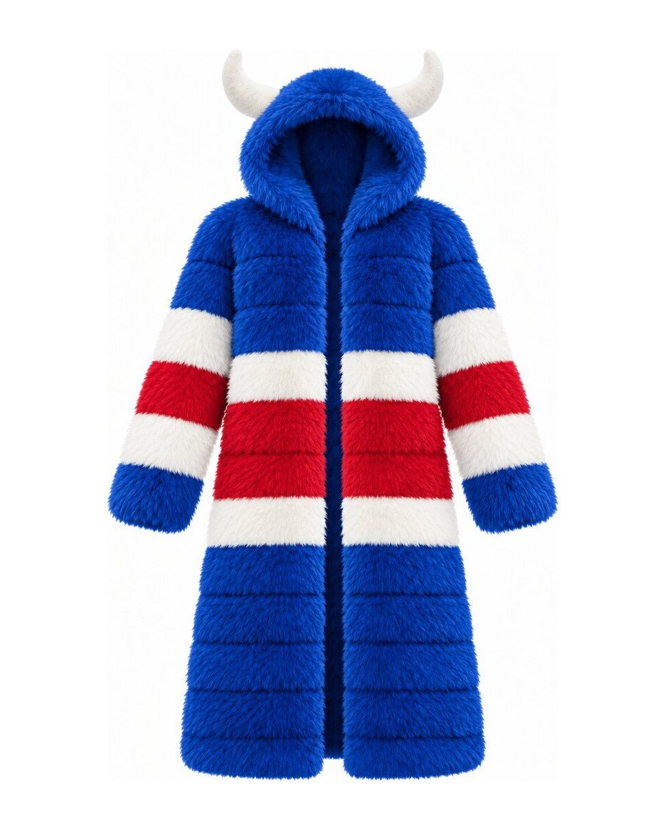 Game Day Coat – Royal & Red - Kimono Dave