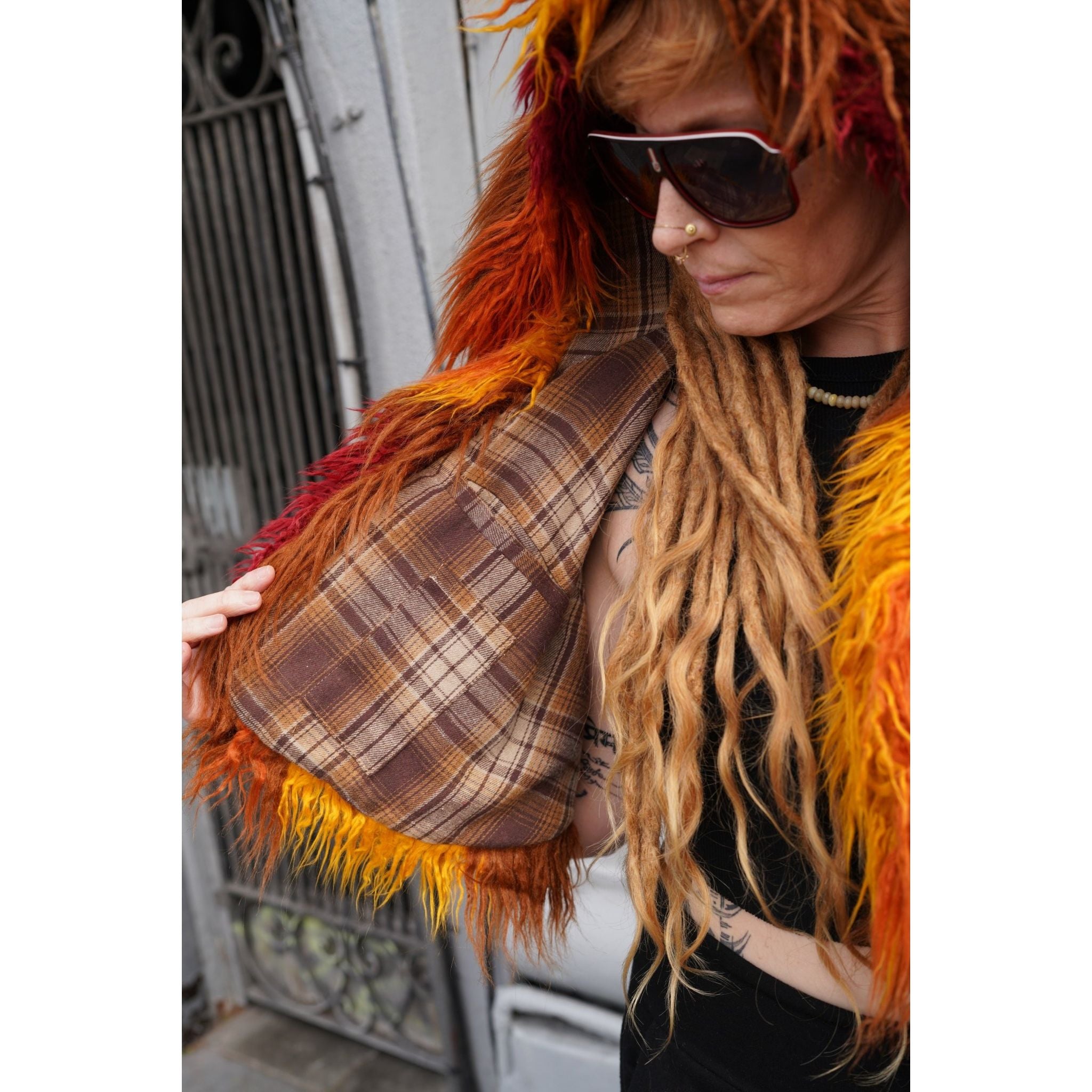 Gilded Cropped Poncho - Kimono Dave