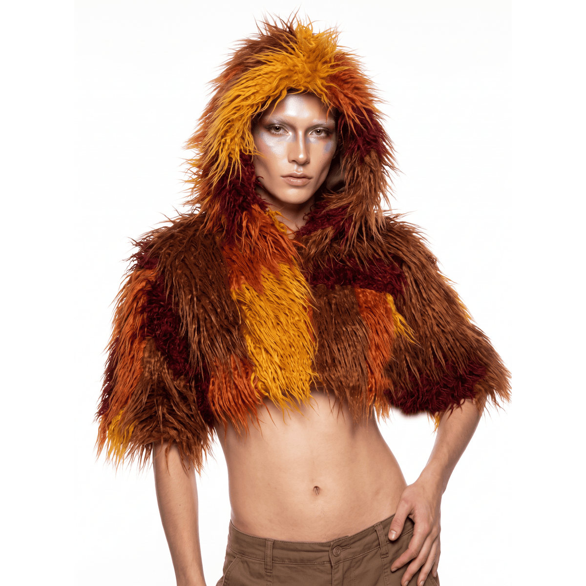 Gilded Cropped Poncho - Kimono Dave
