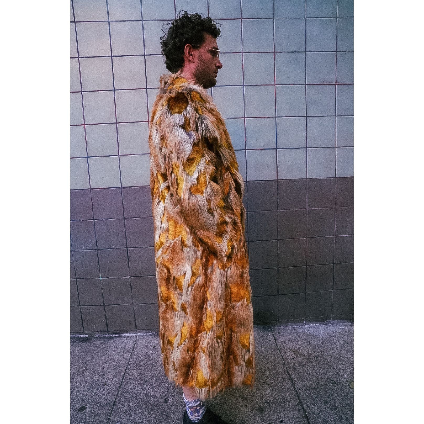 Golden Giraffe Long Coat - Kimono Dave
