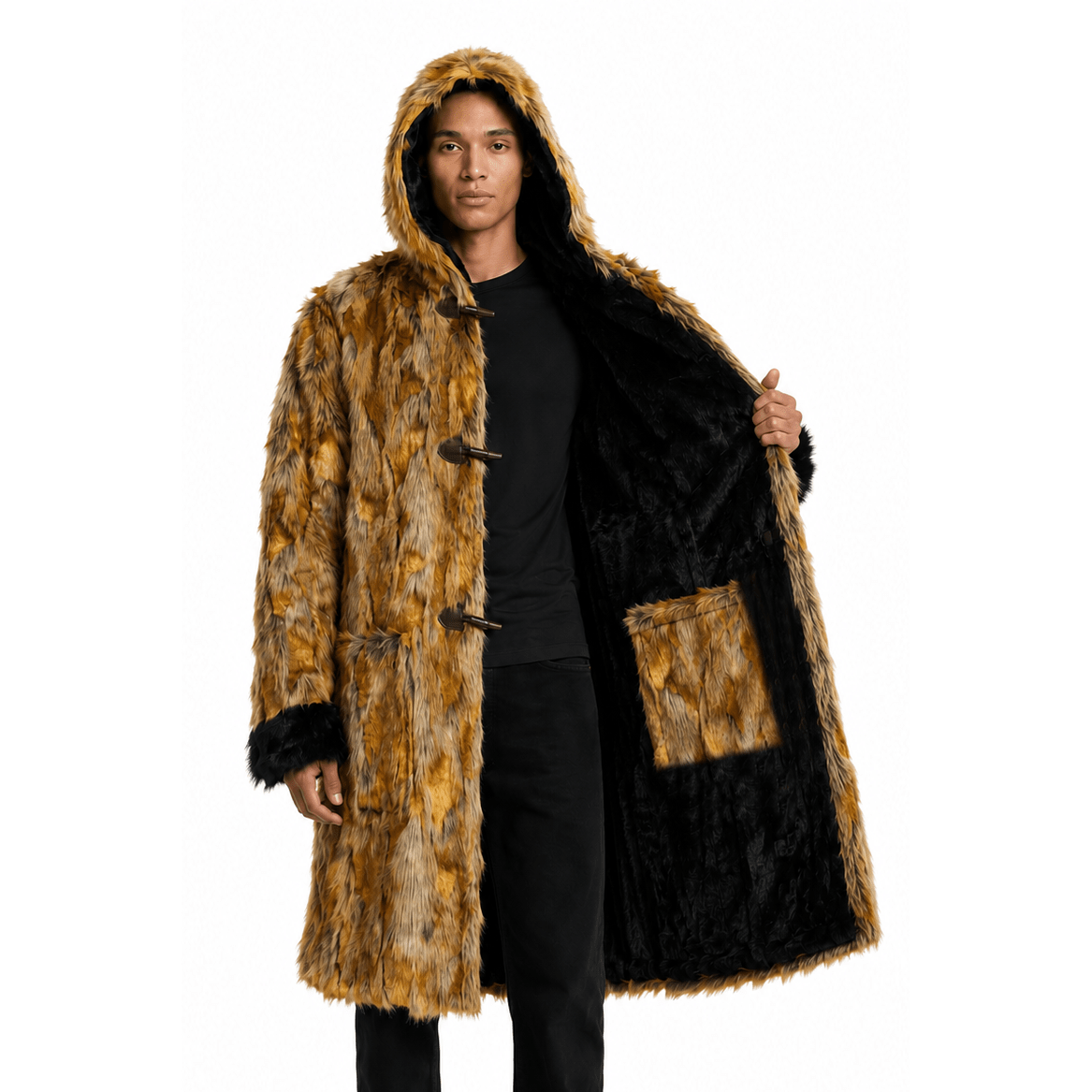 Golden Giraffe Yeti Zip-off Coat - Kimono Dave