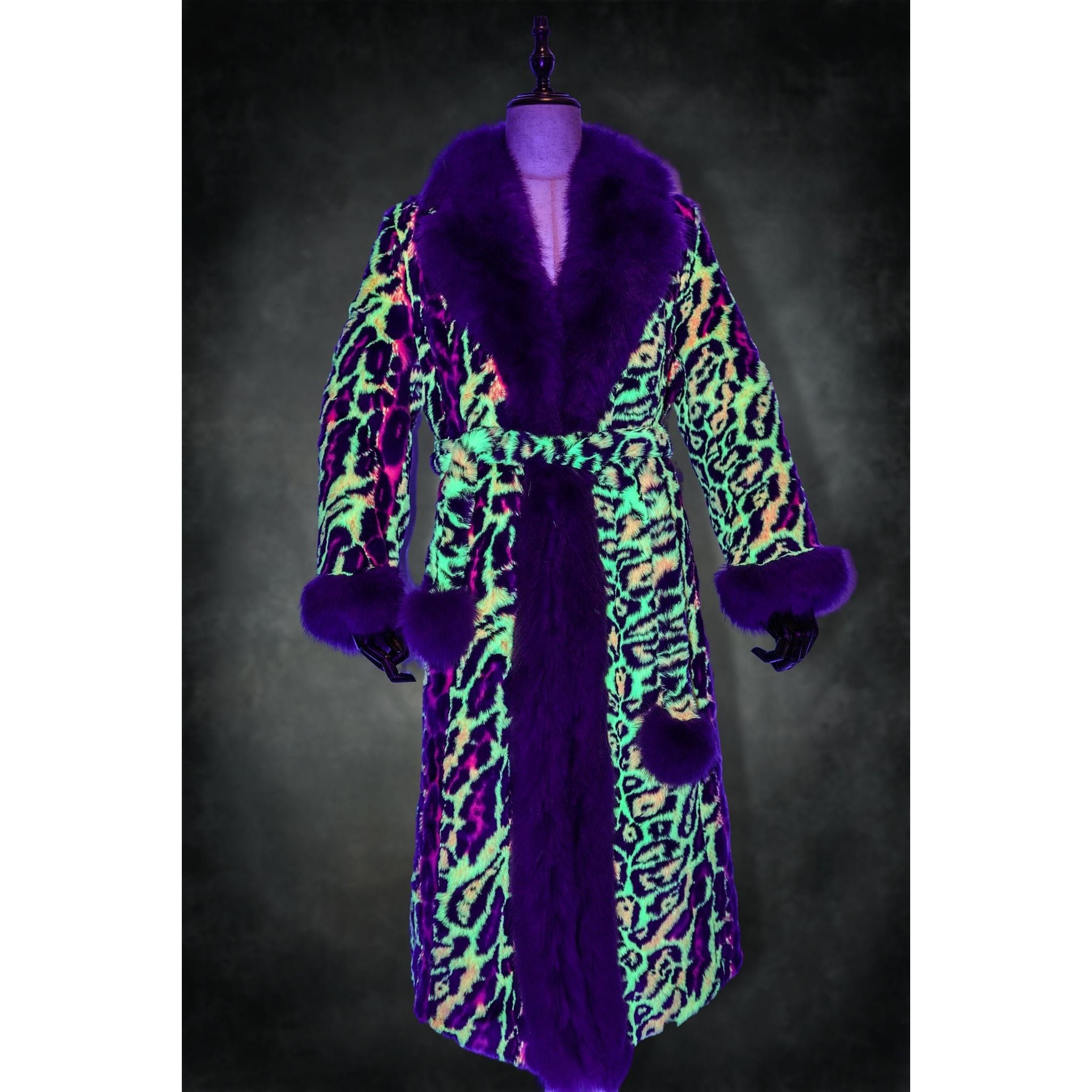 Groovy Neon Jaguar Dreamer's Coat - Kimono Dave