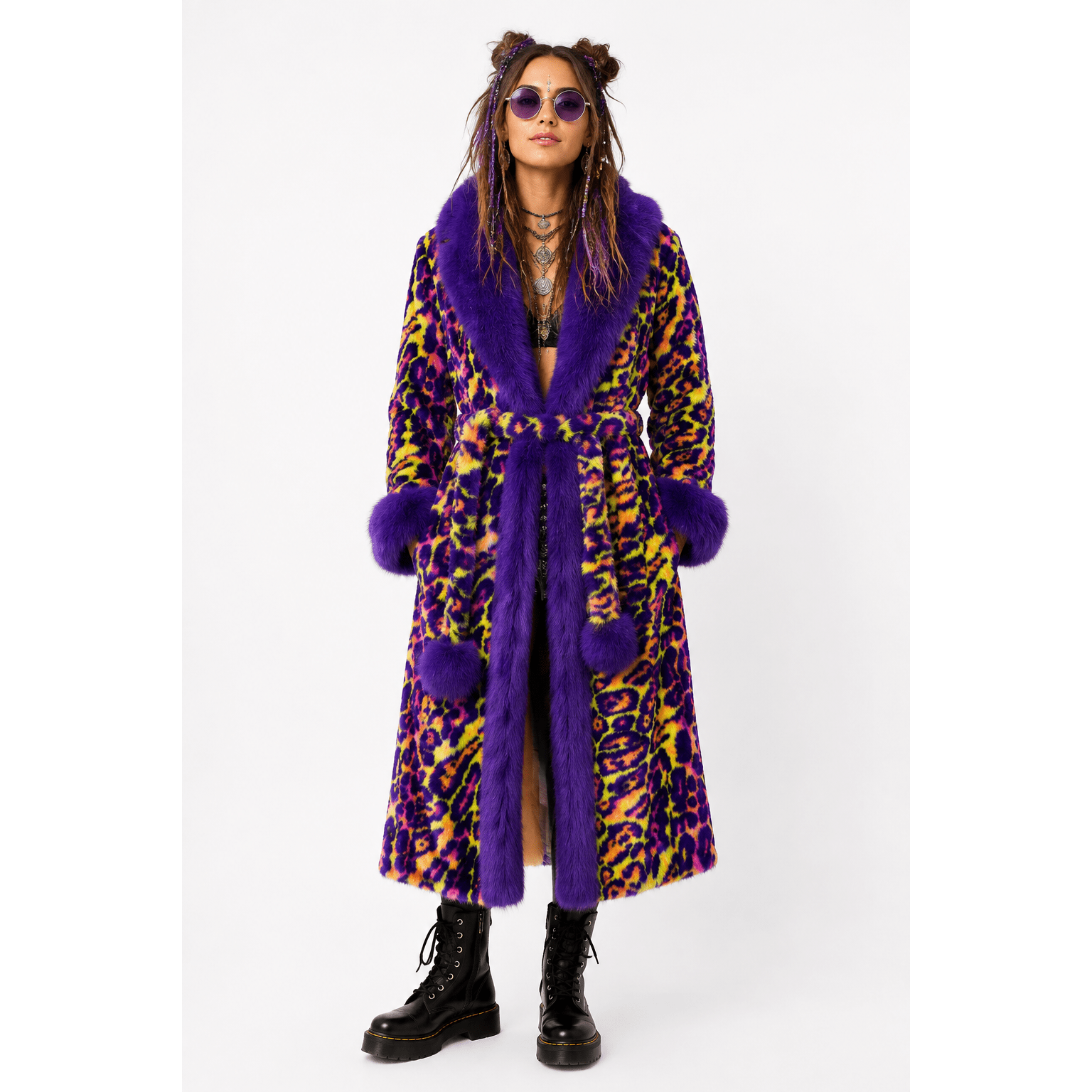 Groovy Neon Jaguar Dreamer's Coat - Kimono Dave