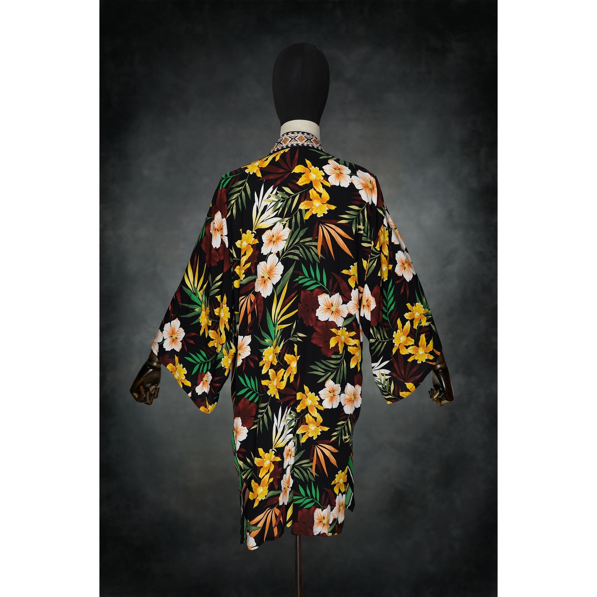 Jungle After Dark Stretch Knit Kimono - Kimono Dave