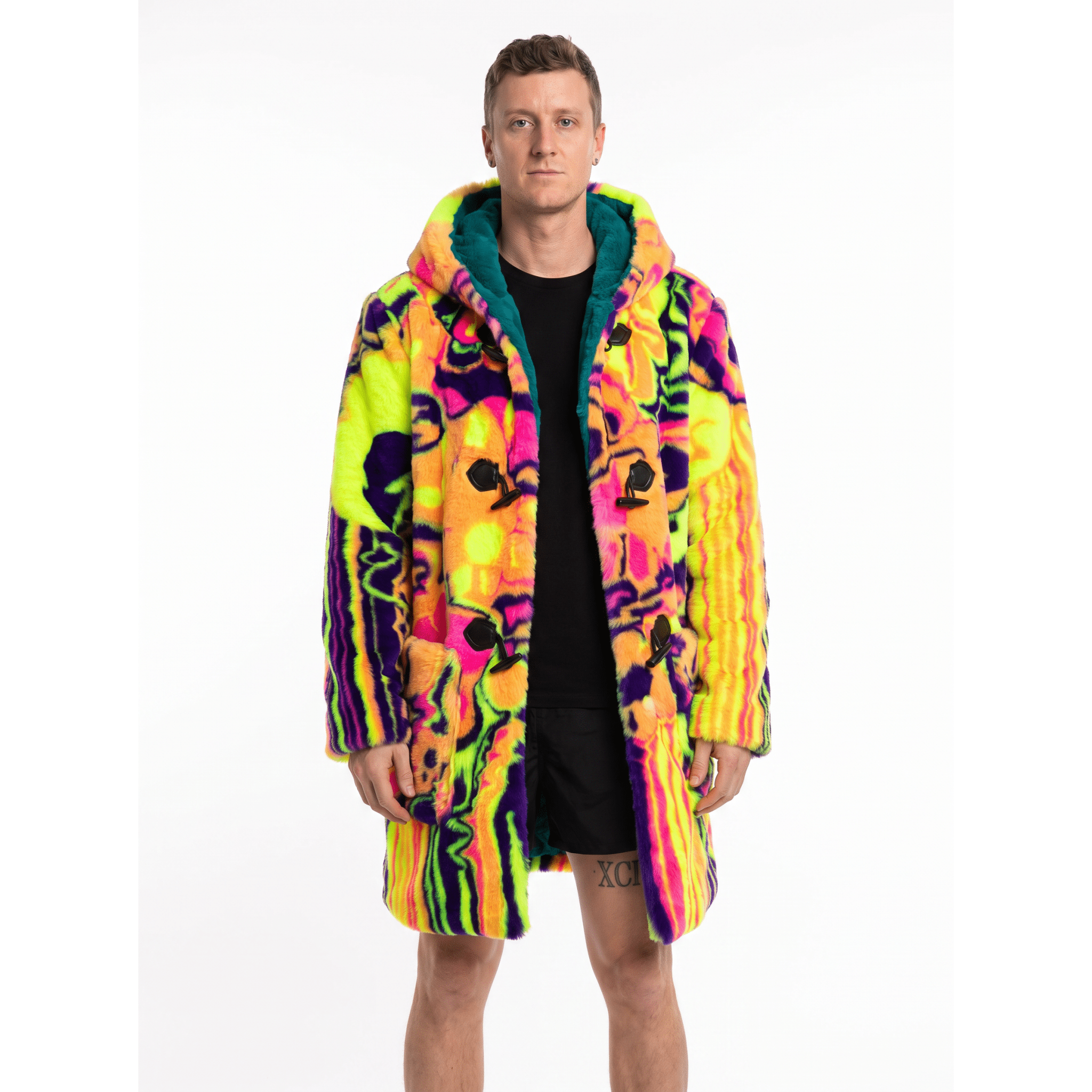 Melting Flowers Barelyawakekalee Collab Zip-Off Yeti Coat - Kimono Dave
