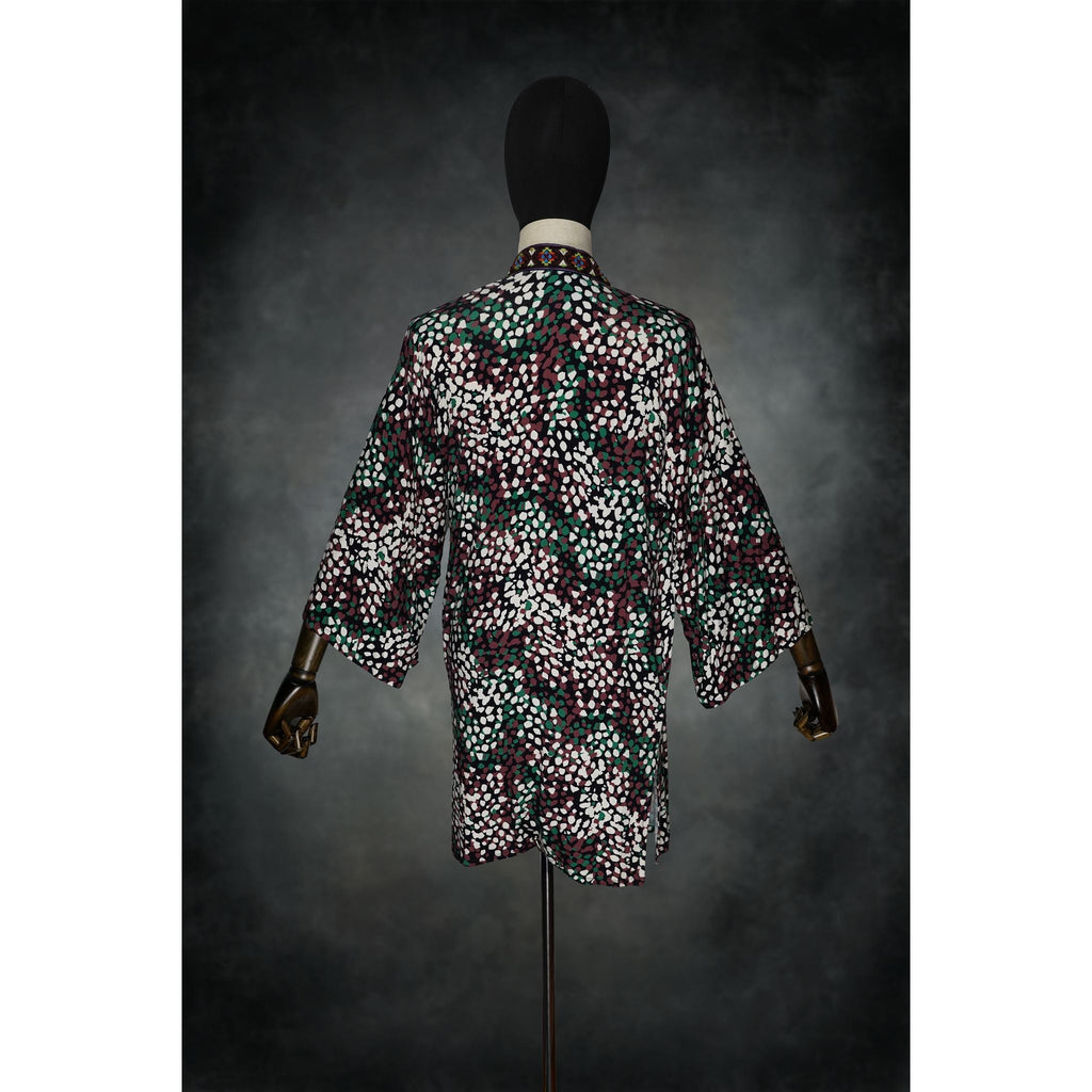 Midnight Meadow Stretch Knit Kimono - Kimono Dave