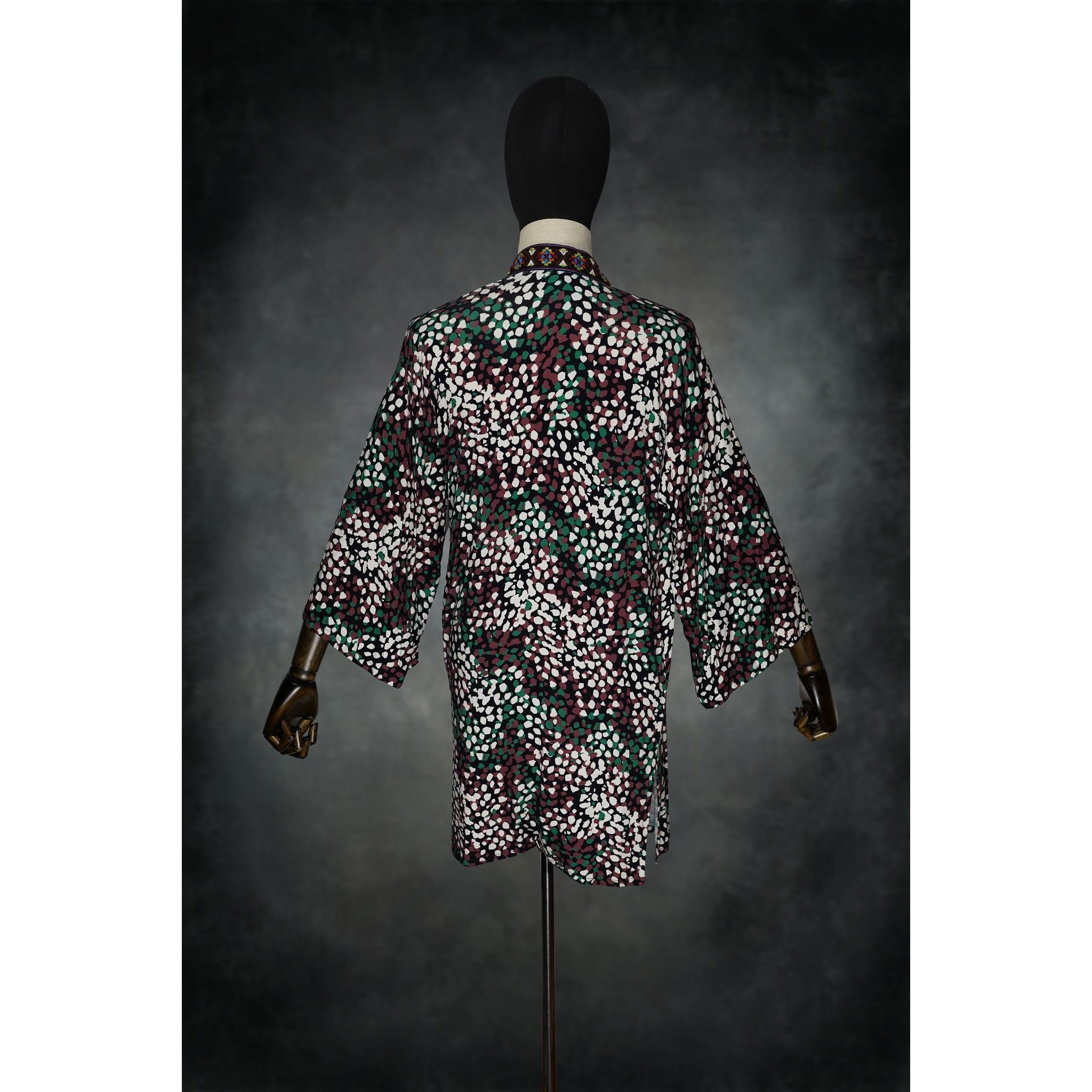 Midnight Meadow Stretch Knit Kimono - Kimono Dave