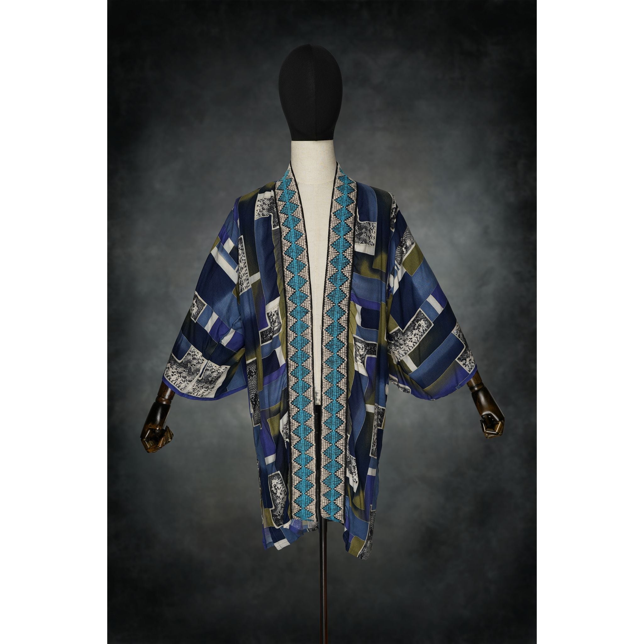 Midnight Prism Woven Kimono - Kimono Dave