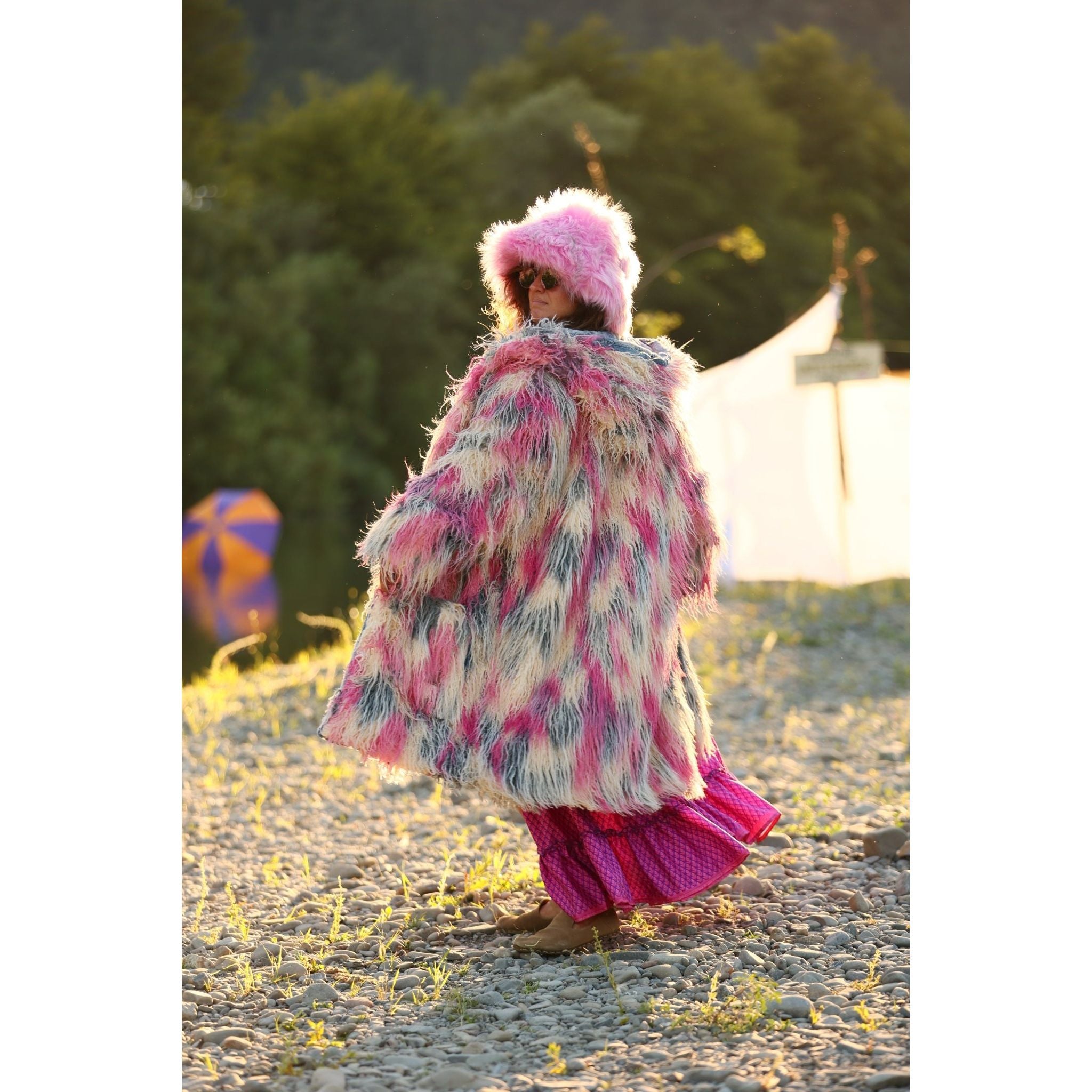 Muted Shag Yeti Coat - Kimono Dave