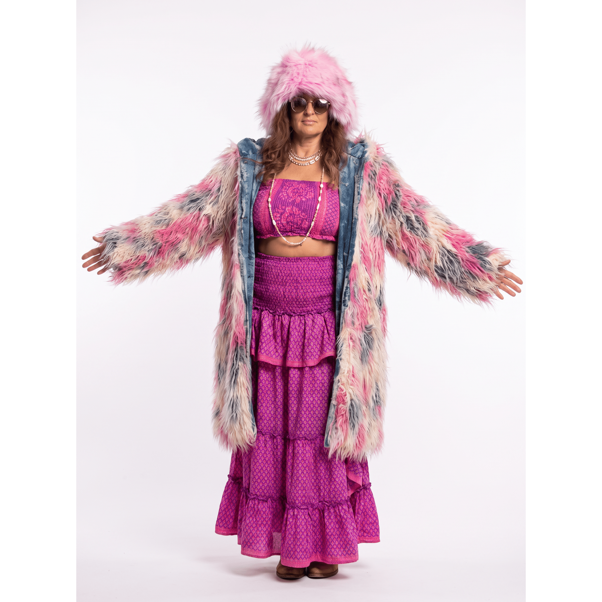 Muted Shag Yeti Coat - Kimono Dave