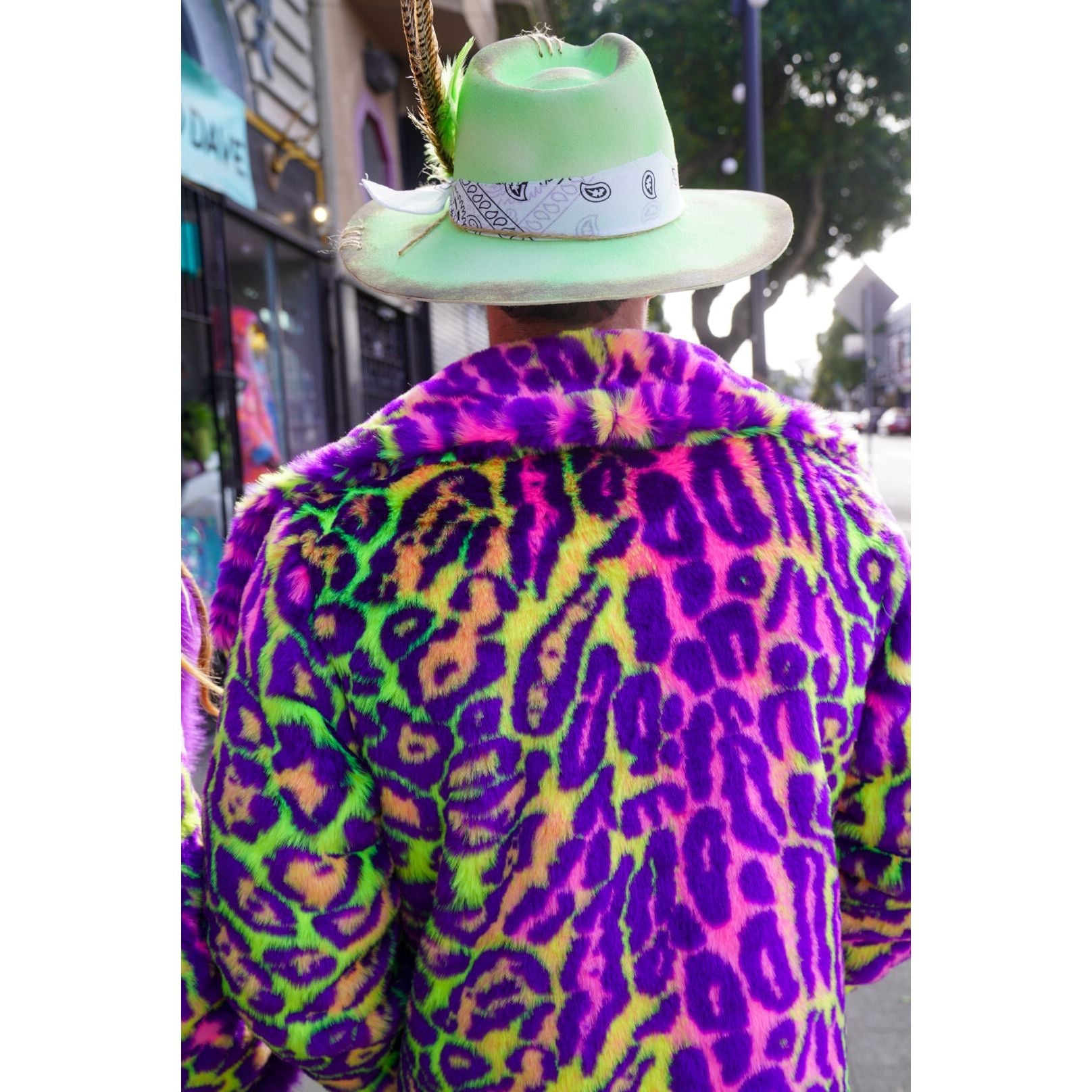 Neon Jaguar Long Coat - Kimono Dave
