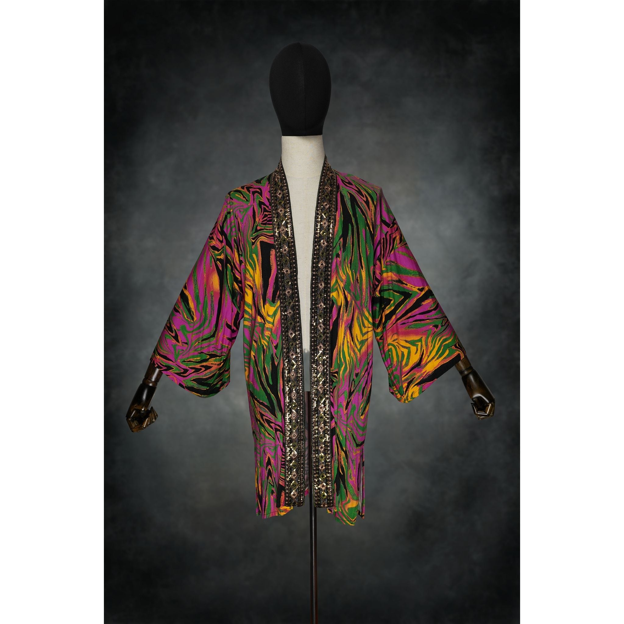 Neon Jungle Stretch Knit Kimono - Kimono Dave
