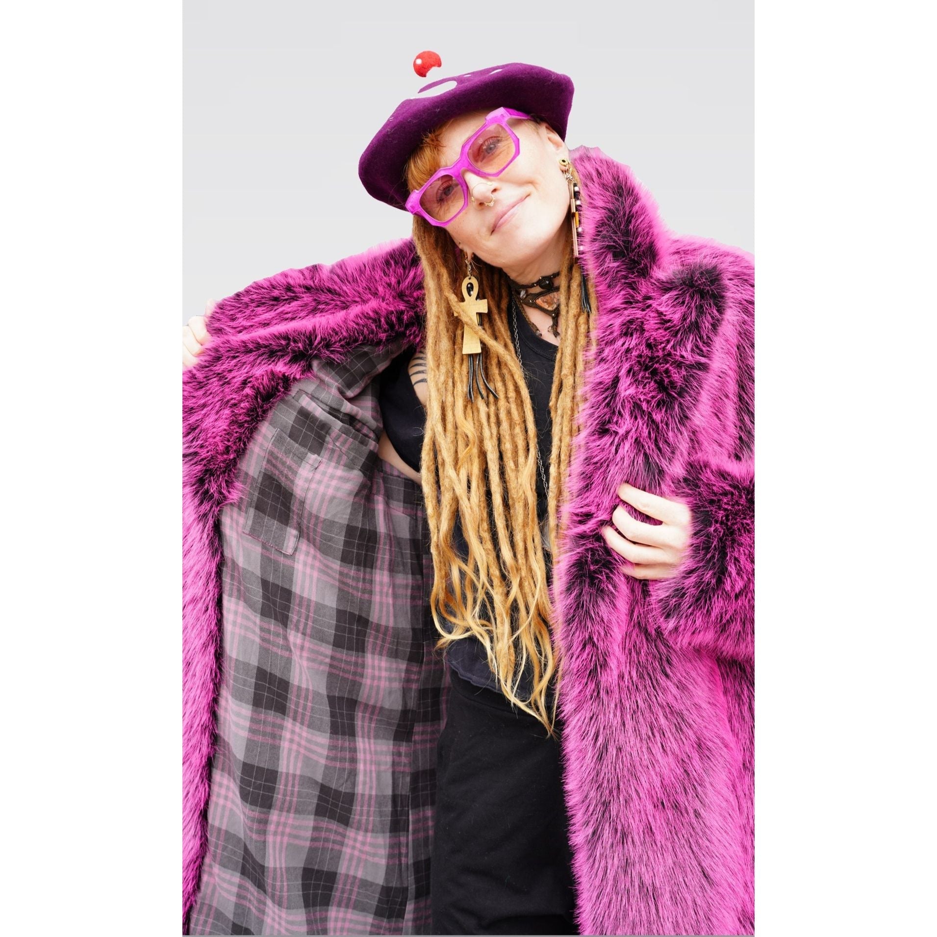 Outlaw Long Coat - Hot Pink - Kimono Dave