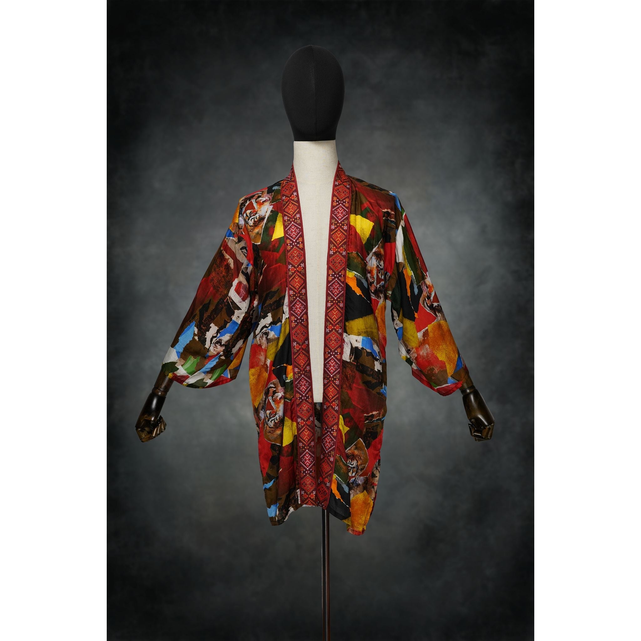 Painted Tiger Woven Kimono - Kimono Dave