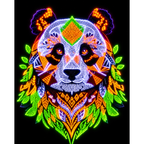Panda Embroidered Black Light Patch - Kimono Dave
