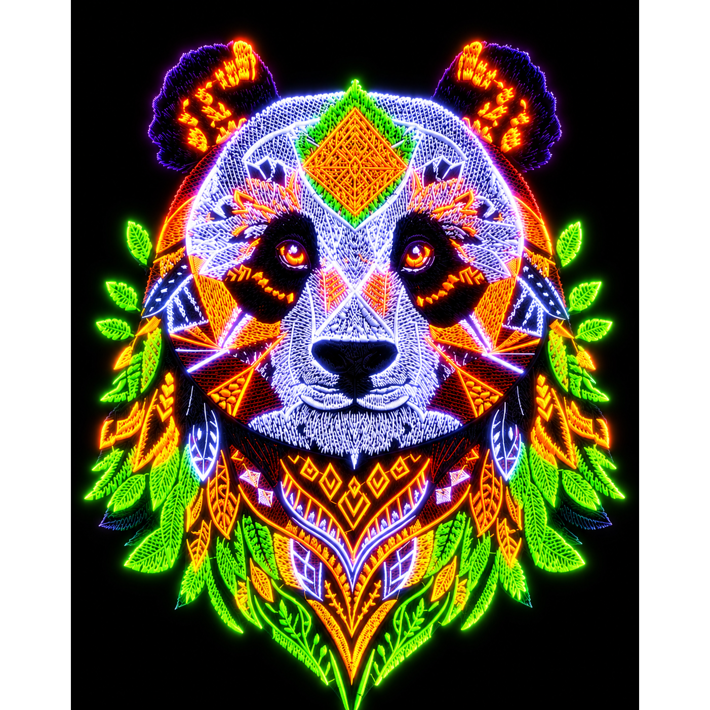 Panda Embroidered Black Light Patch - Kimono Dave